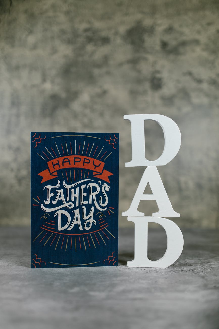 close up shot of a happy father s day card